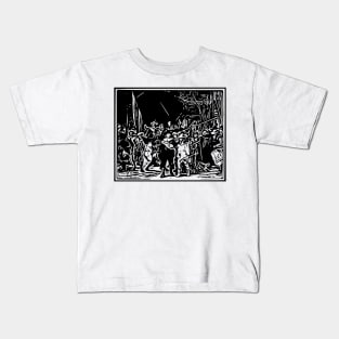 Rembrandt | The Night Watch | Line art Kids T-Shirt